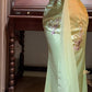 Grünes Blumenperlen-Exquisites langes Satin-Ballkleid, Abendkleid, Partykleid, Abschlusskleid, gh4254