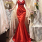 Robe de bal longue en satin rouge vintage à fleurs, robe de soirée d'anniversaire, gh4413