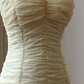 Cream Yellow Strapless Sweetheart Prom Dress Ruched Bodice High Low Hem Chiffon Evening Gown with Sparkle Sequins gh9450