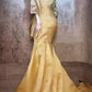 Yellow gorgeous exquisite beaded long satin ball gown evening dress party dress gh4499