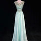 Green Gorgeous Shiny Elegant Exquisite Gemstone Beaded Tulle Long Backless Ball Gown Evening Gown Party Dress Prom Gown gh3849