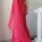 Rosa fließende Perlen elegante lange Chiffon Venus Ballkleid Abendkleid Partykleid gh4709