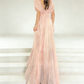 Blush Pink Chiffon Twist Neck Maxi Dress - Off-Shoulder Backless Bridesmaid/Date/Evening Gown gh6976