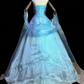 Mermaid Style Sea Blue Halter Pearl Tassel Ballgown - Ocean Theme Wedding & Cosplay Dress gh6557