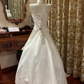 White Strapless Waist-Cinched Voluminous Skirt Prom Gown, Birthday Dress, Bridal Wedding Gown gh7265