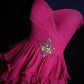 girlhomeshops-Fuchsia Chiffon Ärmelloses bodenlanges gestuftes Rüschen-Abendkleid gh6304