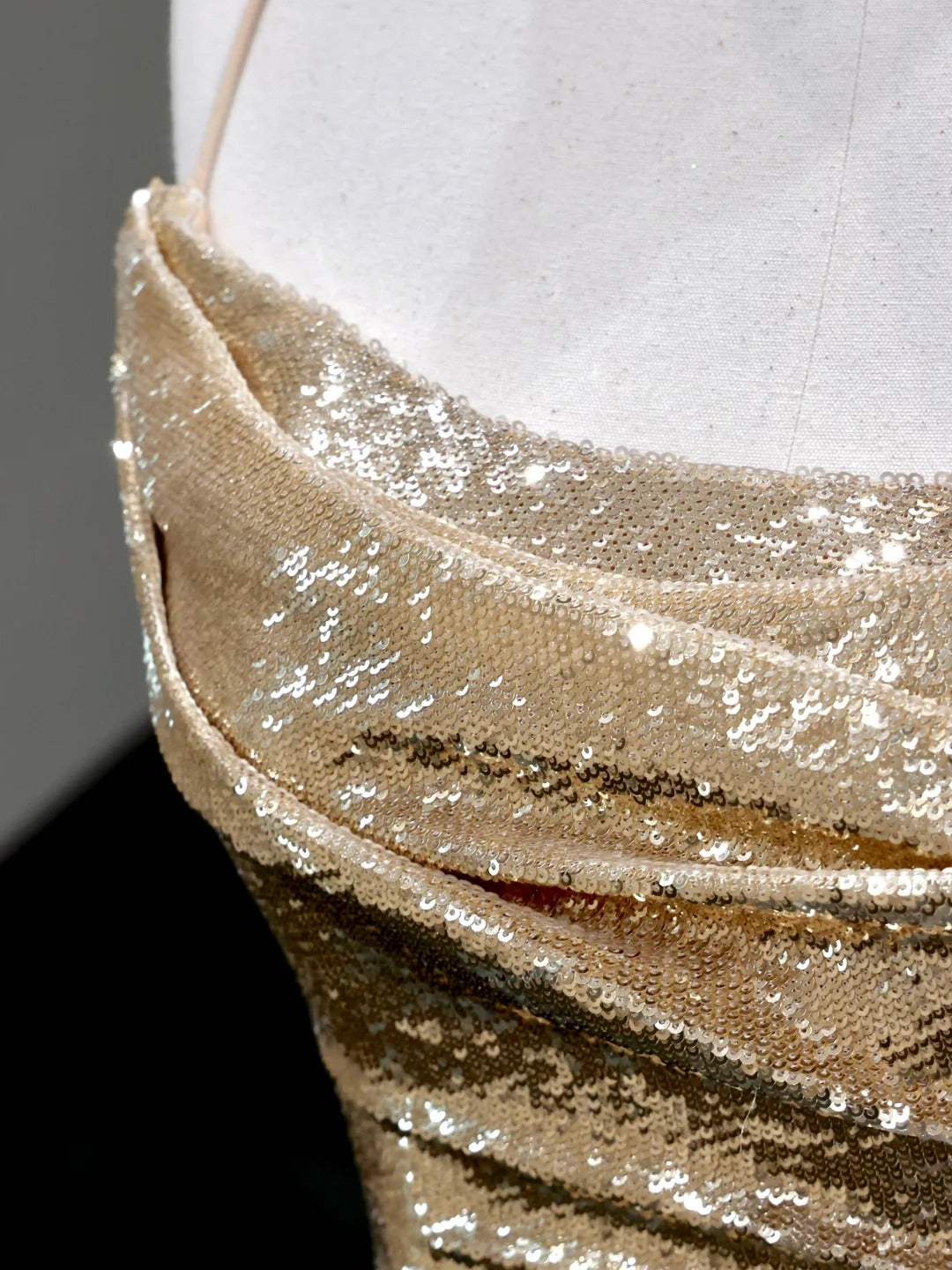 Girlhomeshops-Gold elegant sequins long mermaid tight prom dress evening dress party dress gh5125