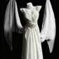 girlhomeshops-White Elegant Long Tulle Wedding Dress For Brides gh6284