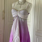 Rosa Lila Gradienten Mode Elegante Retro Strass Lange Chiffon Ballkleid Abendkleid gh4339