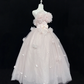 Blush Pink Floral Neckline Girly Strapless Cinched Waist Voluminous Skirt Romantic Dress, Wedding Gown gh8050