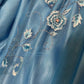 Blaues Blumenkleid, elegantes langes Satin-Ballkleid, Abendkleid, Partykleid, Brautjungfernkleider gh4464