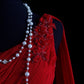 Red long tulle evening gown gh6852
