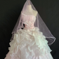 Blush Pink Strapless Romantic Gown with Bows, Court Vintage Style, Cinched Waist & Voluminous Princess Skirt, Wedding Dress & Bridal Gown gh8265