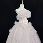 Blush Pink Floral Neckline Girly Strapless Cinched Waist Voluminous Skirt Romantic Dress, Wedding Gown gh8050
