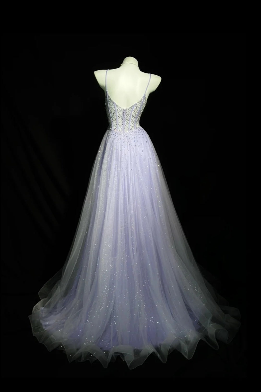 girlhomeshops-Gorgeous Shiny Lavender Rhinestone Prom Dress Graduation dress birthday dress gh5846