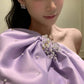 Robe de soirée Barbie violette courte asymétrique en satin gh6638