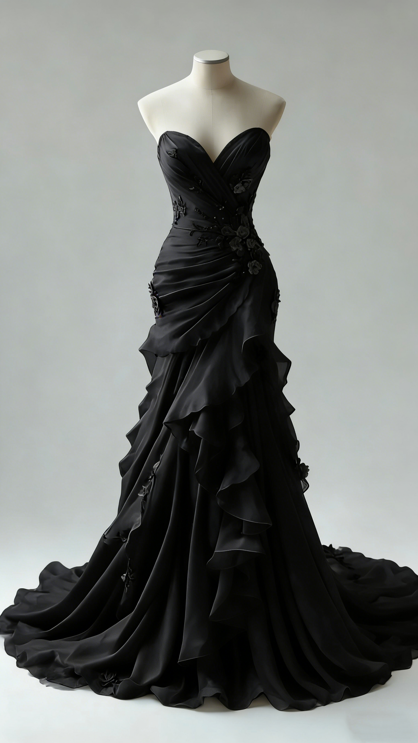 Ivory Vintage Floral Long Tulle Ball Gown Wedding Dress gh4955