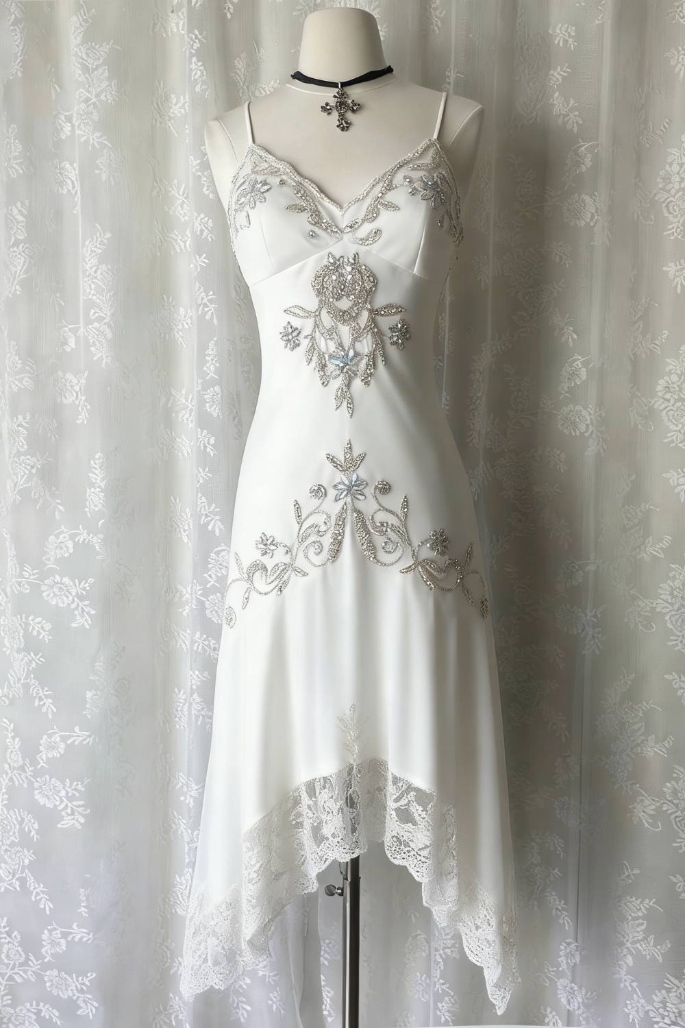 Dark Blue Ethereal Fairy Gothic Mermaid Prom Dress Pretty Floral Beaded Sequin Midi/Short Homecoming Dress Date Dress Party Dress gh4617