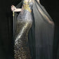 Blue gorgeous exquisite beaded long satin ball gown evening dress party dress gh4503