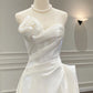 Girlhomeshops – Satin-Brautkleid, weißes Tube-Top, langes Brautkleid, Ballkleid, gh5442