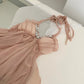 Hellrosa schönes Urlaubskleid Französische Atmosphäre High-End Neckholder tiefes V rückenfreies Kleid gh4563