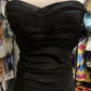 Black Fashion Vintage Elegant Straps Long Pleated Layered Satin Prom Dress Evening Dress Birthday Party Dress Graduation Dress gh4153