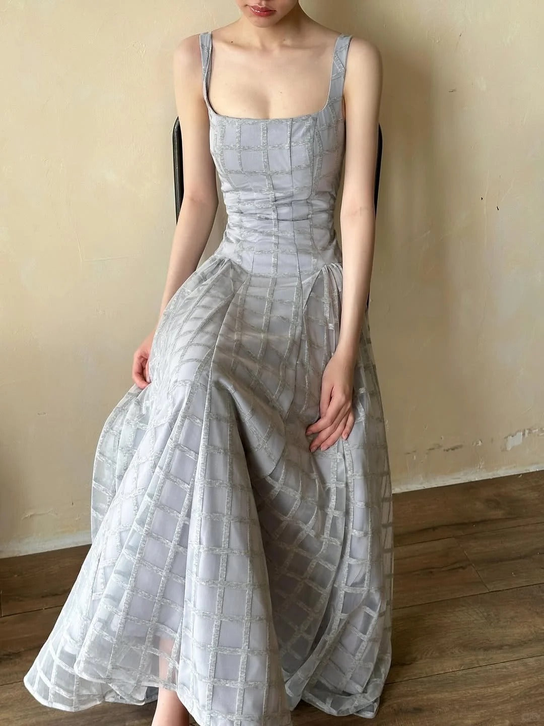 girlhomeshops – Hellblaues, schlichtes und elegantes, langes Ballkleid aus Tüll, gh5605