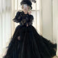 Dark Gothic Lace Tulle High Neck Long Sleeve Floor-length Ballgown Victorian Gothic Evening·Theme Party Dress gh6741