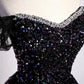 Midnight Galaxy – schulterfreies, funkelndes Pailletten-Abendkleid gh7072