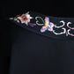 Girlhomeshops-Schwarzes, exquisites, florales, elegantes, kurzes Satin-Heimkehrkleid für Mädchen, Geburtstagskleid, gh5371