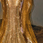 Girlhomeshops - Robe de bal longue sirène dorée, scintillante et exquise, ornée de perles, gh5488