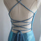 Blue Elegant Satin Long Mermaid Slim Fit Floor Length Ball Gown Evening Gown Prom Dress gh4201