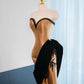 Gold Beaded Long Floor Length Satin Ball Gown Evening Gown Graduation Gown gh4554