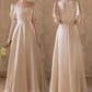 Champagne Elegant Fashion Long Satin Ball Gown Evening Dress Party Dress Bridesmaid Dresses Prom Dress Wedding Mother of the Year Dress gh3998
