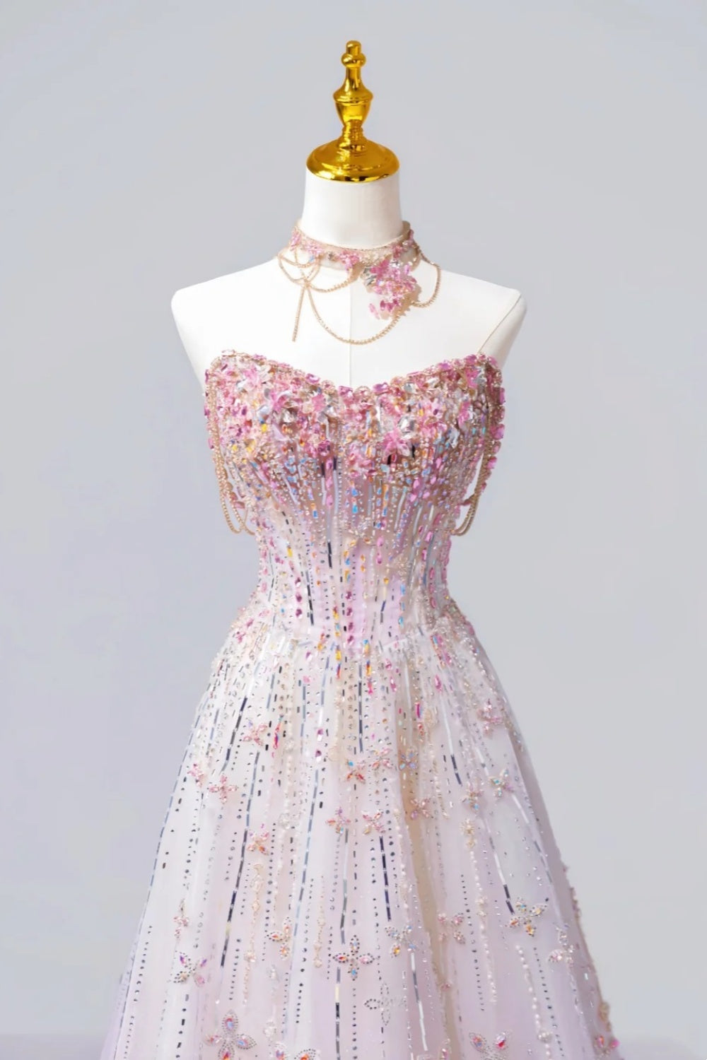 Fairy Luxury Pink Diamond Starlight Strapless Ballgown - Dinner &amp; Red Carpet Gorgeous Dress gh6565