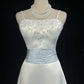 girlhomeshops-White And Blue Satin Long Dress With Delicate Beading gh6248