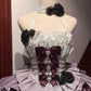 Lila Süßes Perlenbesetztes Spitzen-Tüll-Kurzes Lolita-Ballkleid Homecoming-Kleid gh4381