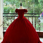 Girlhomeshops-Burgundy Elegant Retro Long Velvet Quinceanera Dresses Prom Dress Graduation Dress Princess gh5005