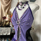 Girlhomeshops - Robe de soirée courte en mousseline de soie à fleurs violettes gh5248