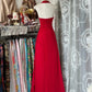 Girlhomeshops-Rote Hosenträger, modisch, rückenfrei, Retro, lang, Chiffon, Ballkleid, Geburtstagspartykleid, gh5433