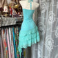 Light blue ruffled vintage elegant short chiffon homecoming dress holiday party dress gh4776