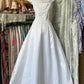 Girlhomeshops-A-line white simple fashion elegant long satin Prom dress evening dress party dress gh5190