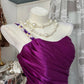 girlhomeshops-Neues Retro-Kleid, lila Satinkleid gh61278
