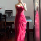 Red long tulle elegant prom dress graduation formal dress gh6633