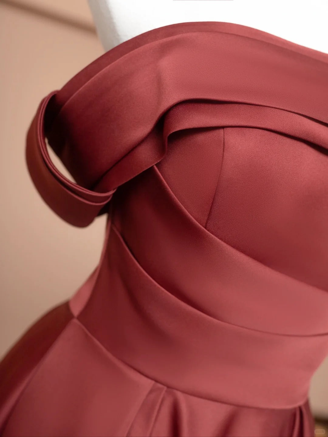 Robe de soirée longue en satin marron et rouge, élégante et tendance, gh4874
