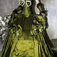 Robe de soirée longue en satin vert, magnifique et exquise, avec perles, gh4500
