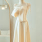 Champagne Elegant Fashion Long Floor Length Satin Bridesmaid Dresses Ball Gown Evening Gown Wedding Guest Party Gown Wedding Mother of the Wedding Dress gh4001