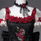 Girlhomeshops-Schwarz-rotes, geblümtes Tüll-Spitzen-Kurzes Heimkehrkleid, Geburtstagskleid, gh5346