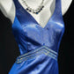 girlhomeshops-Exquisite Blue Cross - Back Rhinestone Evening Dress gh5847