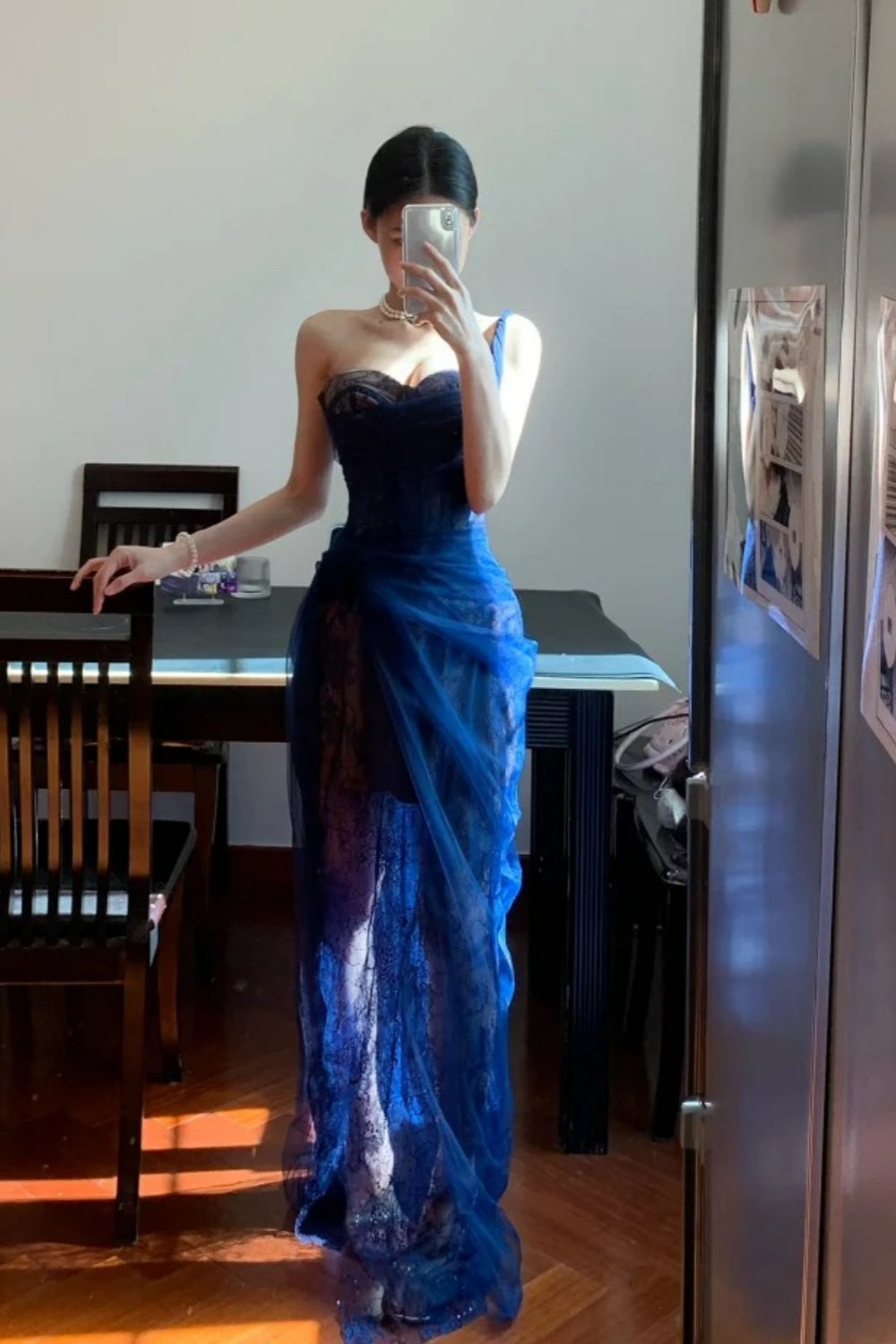 Red long tulle elegant prom dress graduation formal dress gh6633